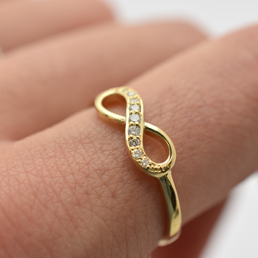 14k Diamond Infinity Ring