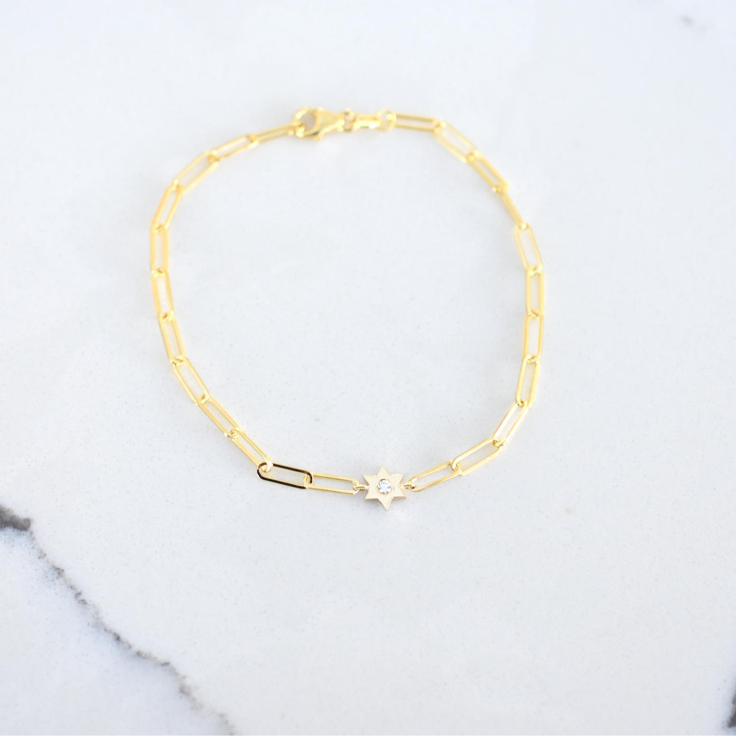 Diamond Star Of David Bracelet