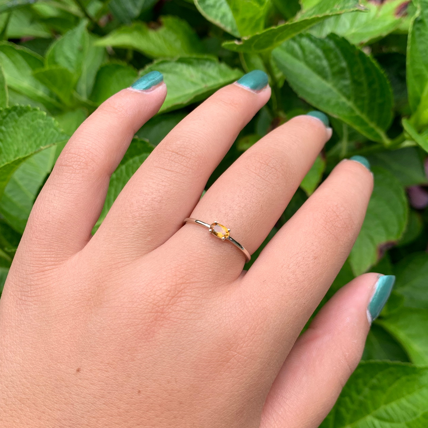 14K Gold Oval Yellow Topaz Ring