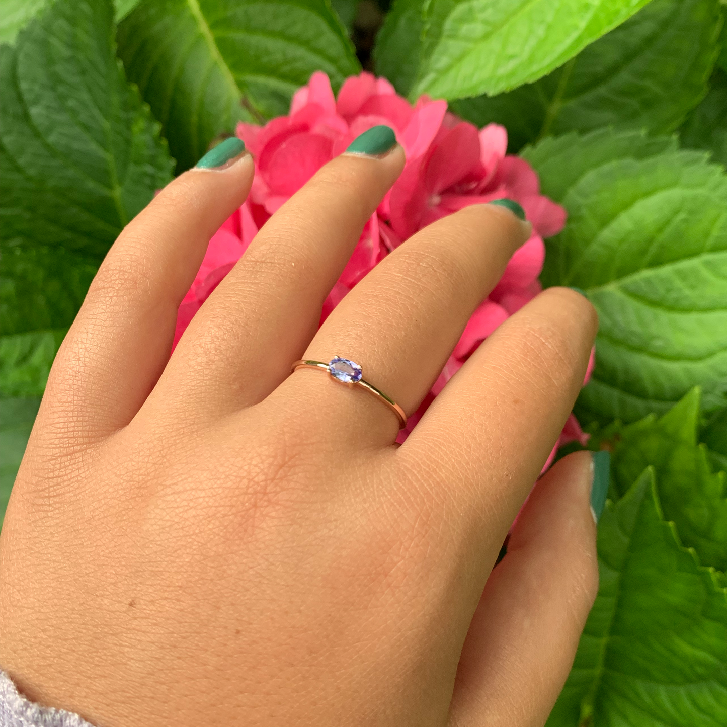 14K Gold Oval Tanzanite Ring