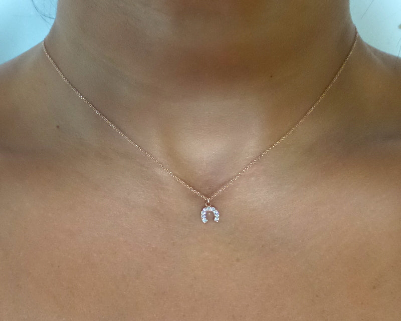 14k Diamond Horseshoe Necklace
