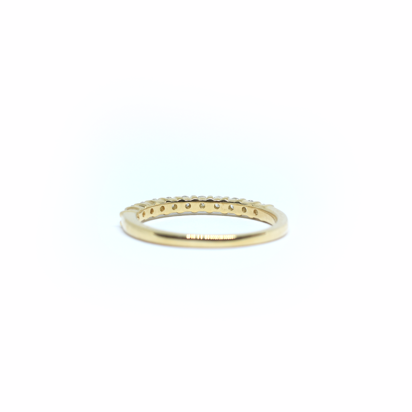 14K Gold Half Diamond Wedding Band