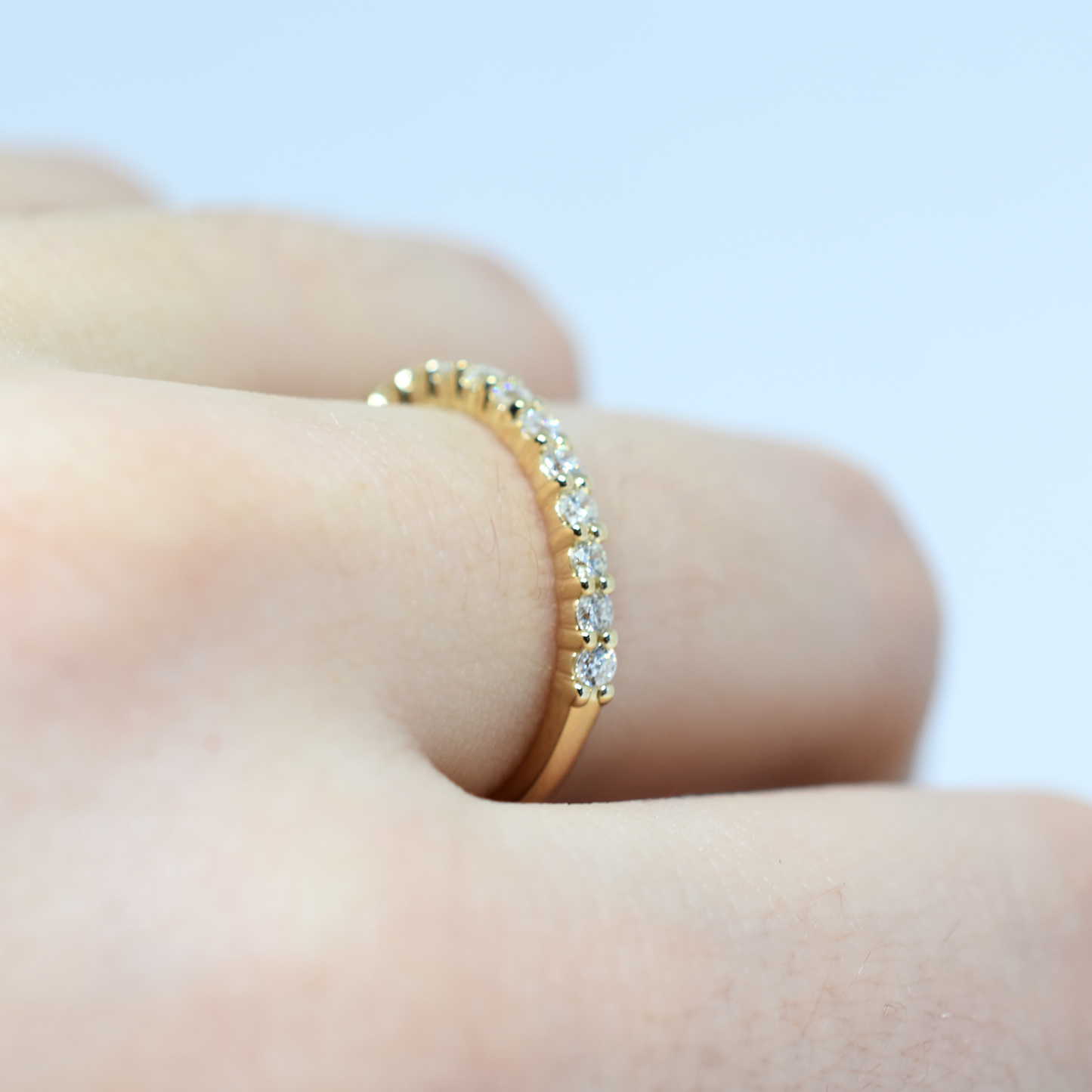 14K Yellow Gold 11 Diamond Wedding Band