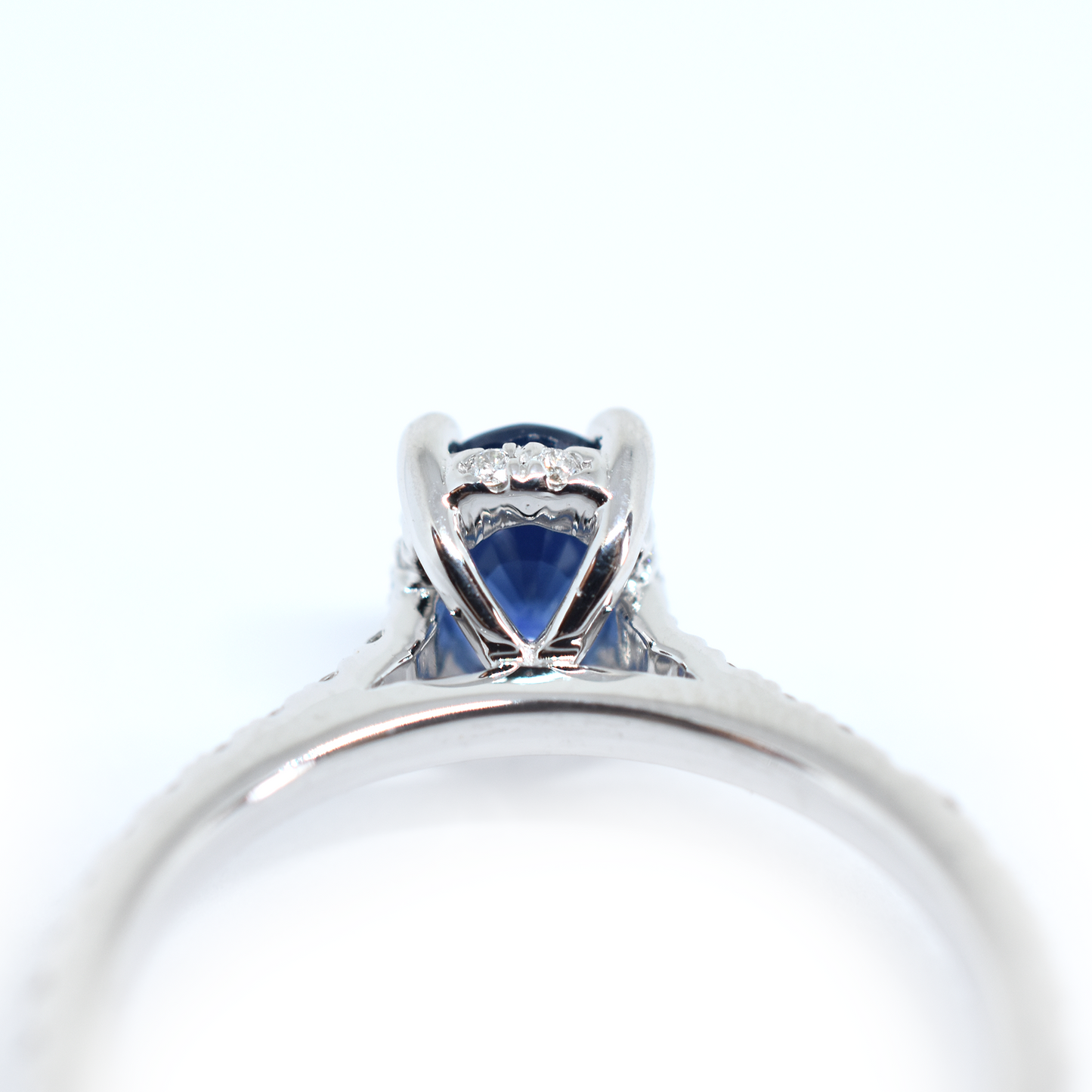 14K Gold Blue Sapphire Diamond Ring
