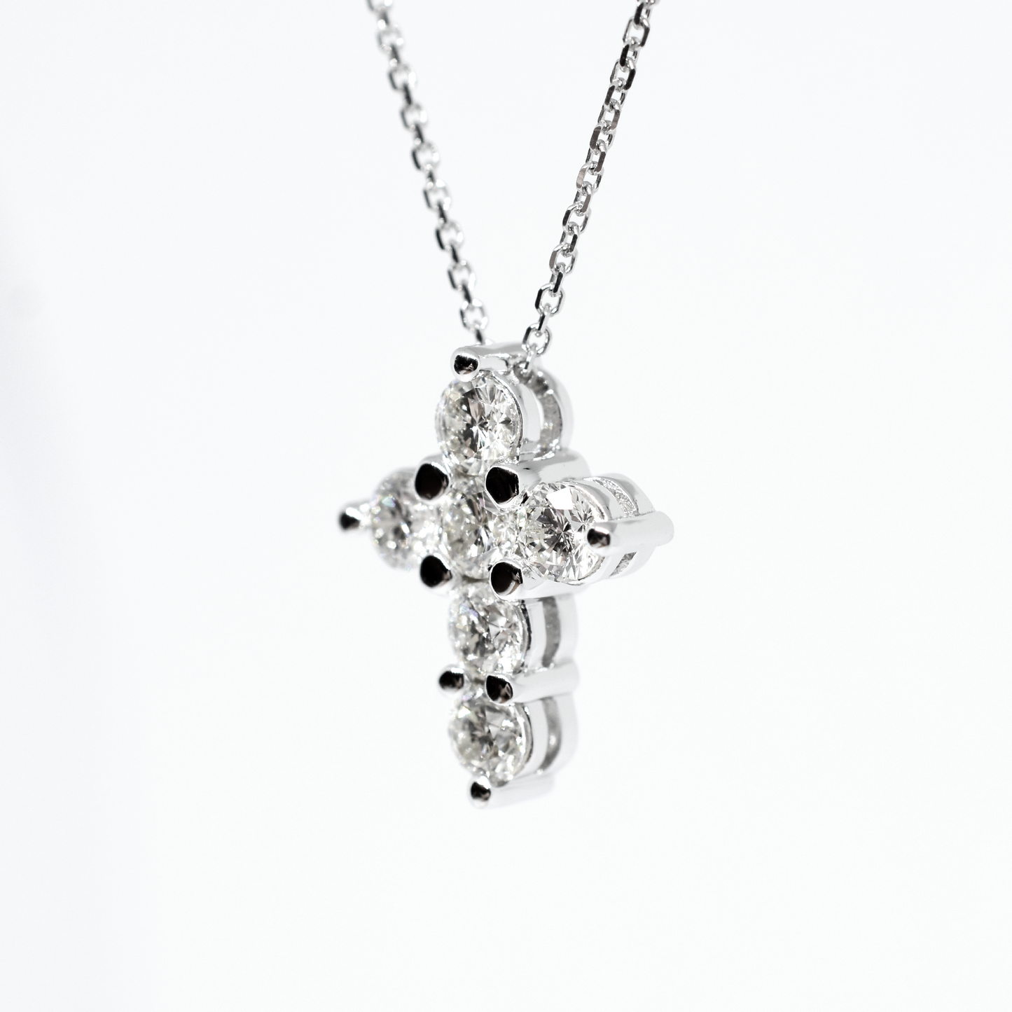 14k 1.4ct Diamond Cross Necklace