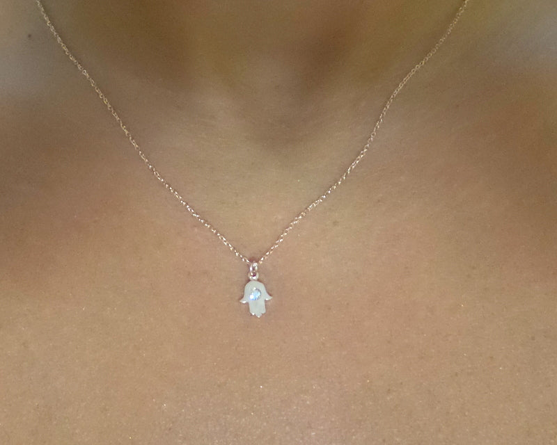 14k Rose Gold Hamsa Necklace