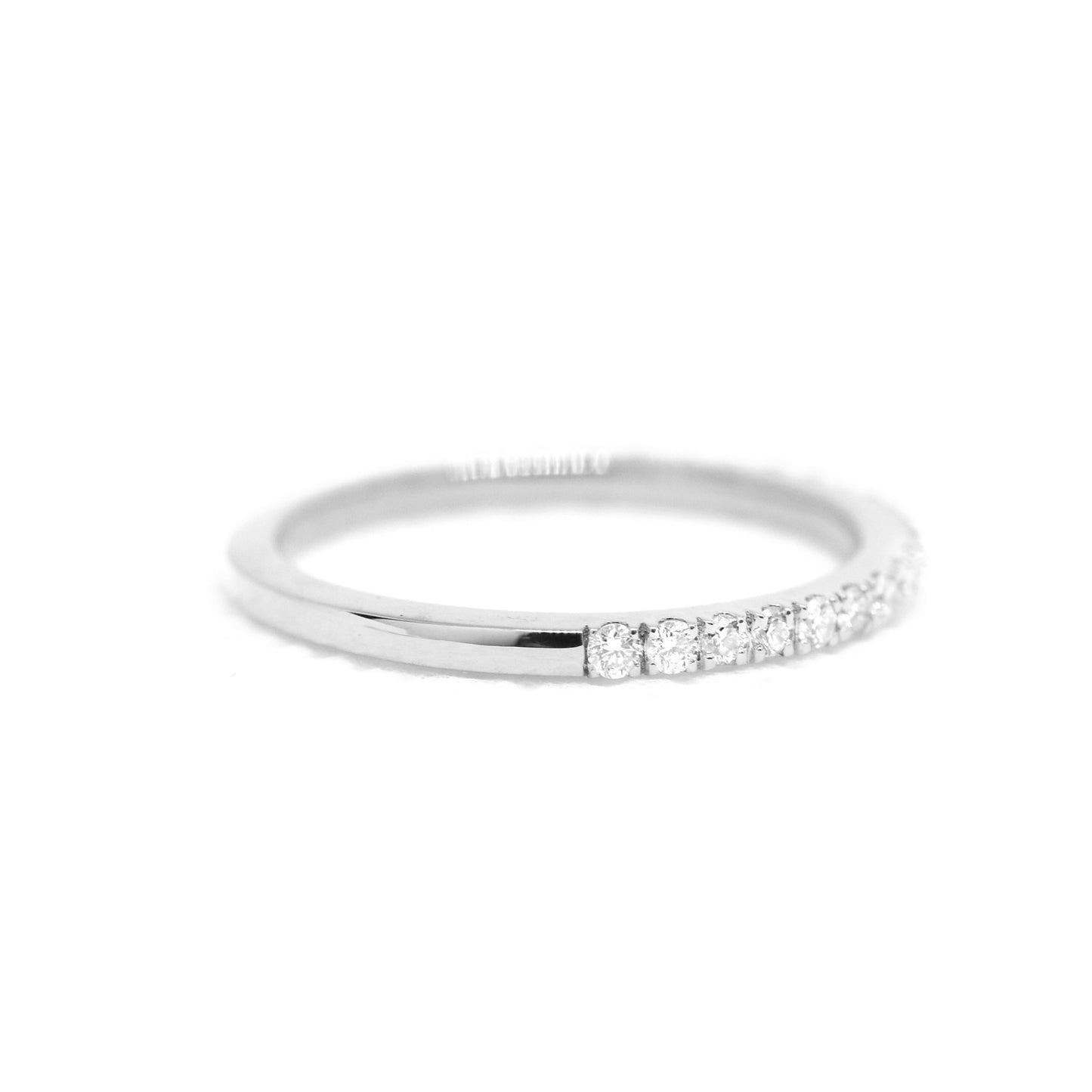 14k White Gold Diamond Wedding Band