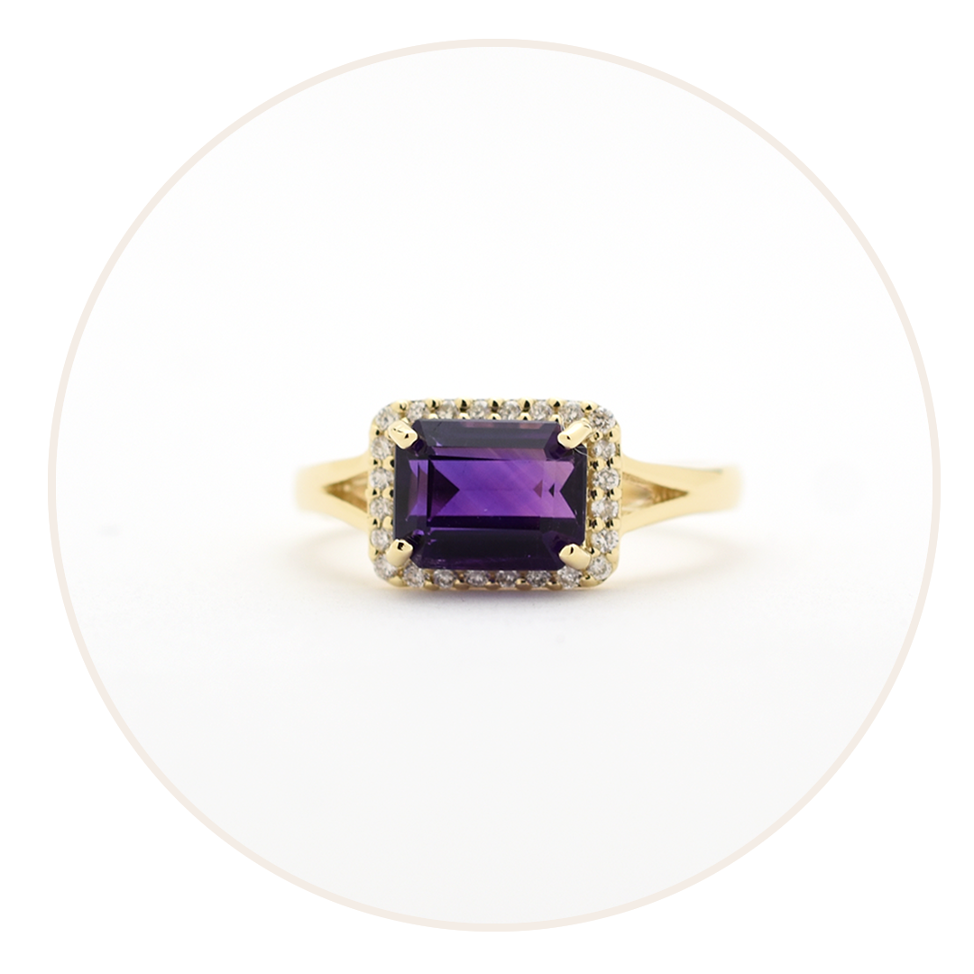 February Birthstone Amethyst by Diamond For Love