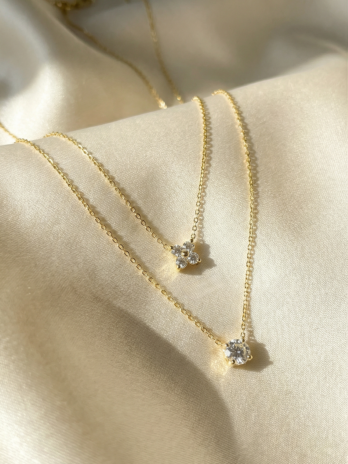 14k Gold Diamond Necklaces by Diamond For Love