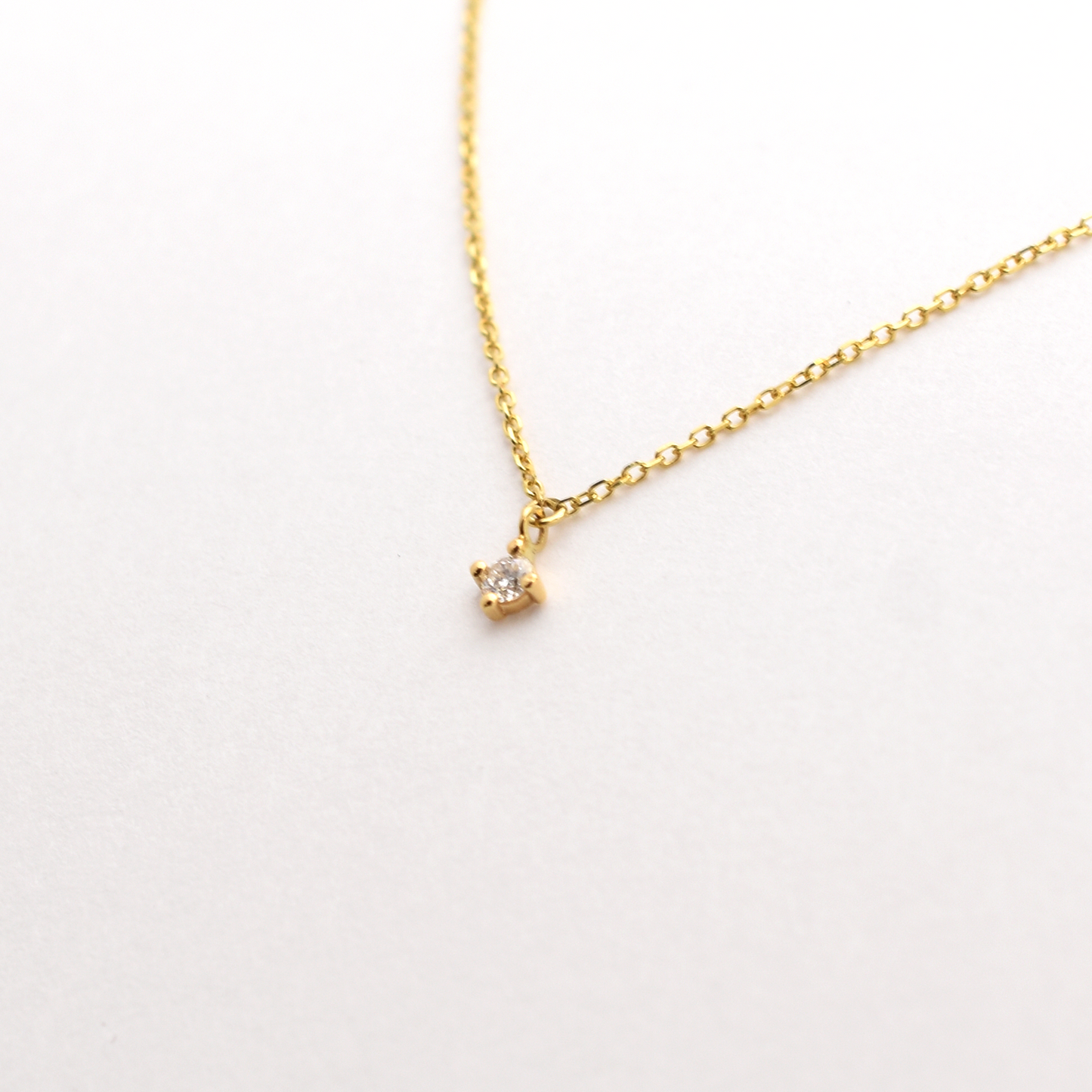 14k 0.06ct Diamond Prong Necklace