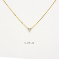 14K Gold Diamond 3 Stone Cluster Necklace | 0.08 Carat | Elegant Jewelry
