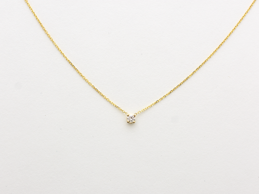 Diamond solitaire dainty necklace 0.10 ct