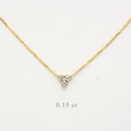 14k Gold Diamond 3 Stone Cluster Necklace 0.15 ct