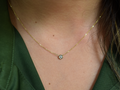 14k gold bezel set diamond solitaire necklace 0.20 carat natural diamonds