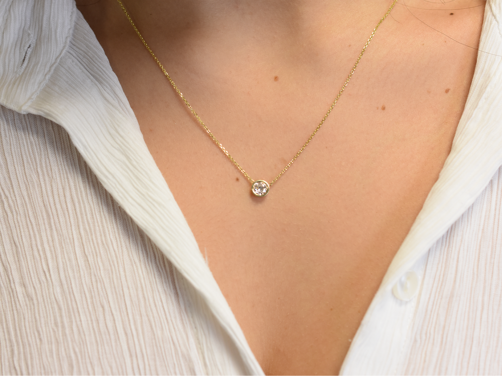 Diamond Bezel solitaire 0.50 carat Necklace