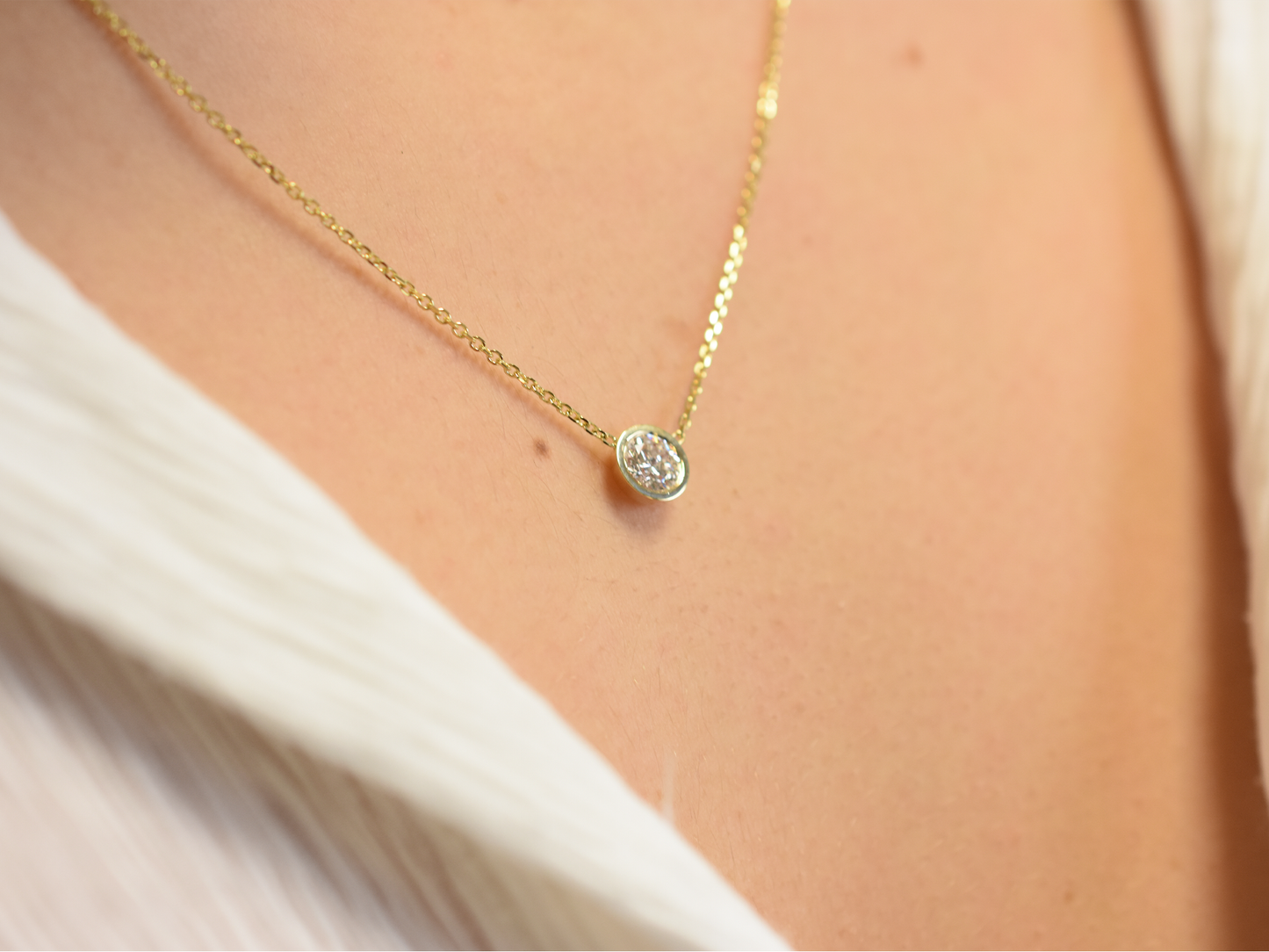 Diamond Bezel solitaire 0.50 carat Necklace