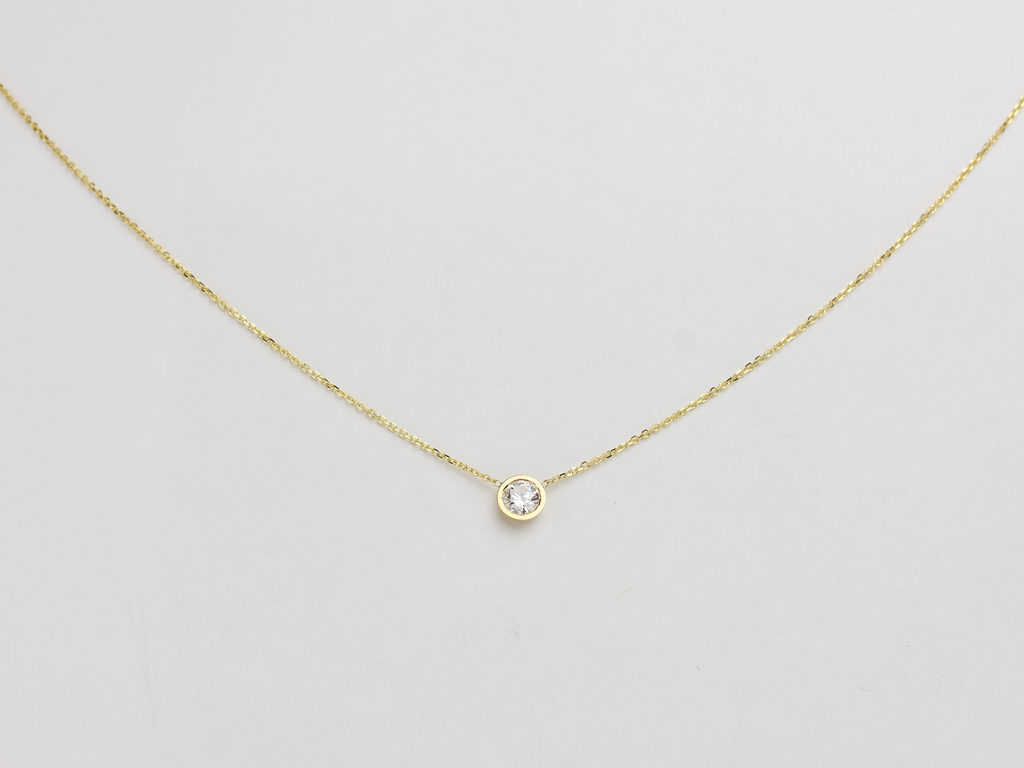 Diamond Bezel solitaire 0.50 carat Necklace