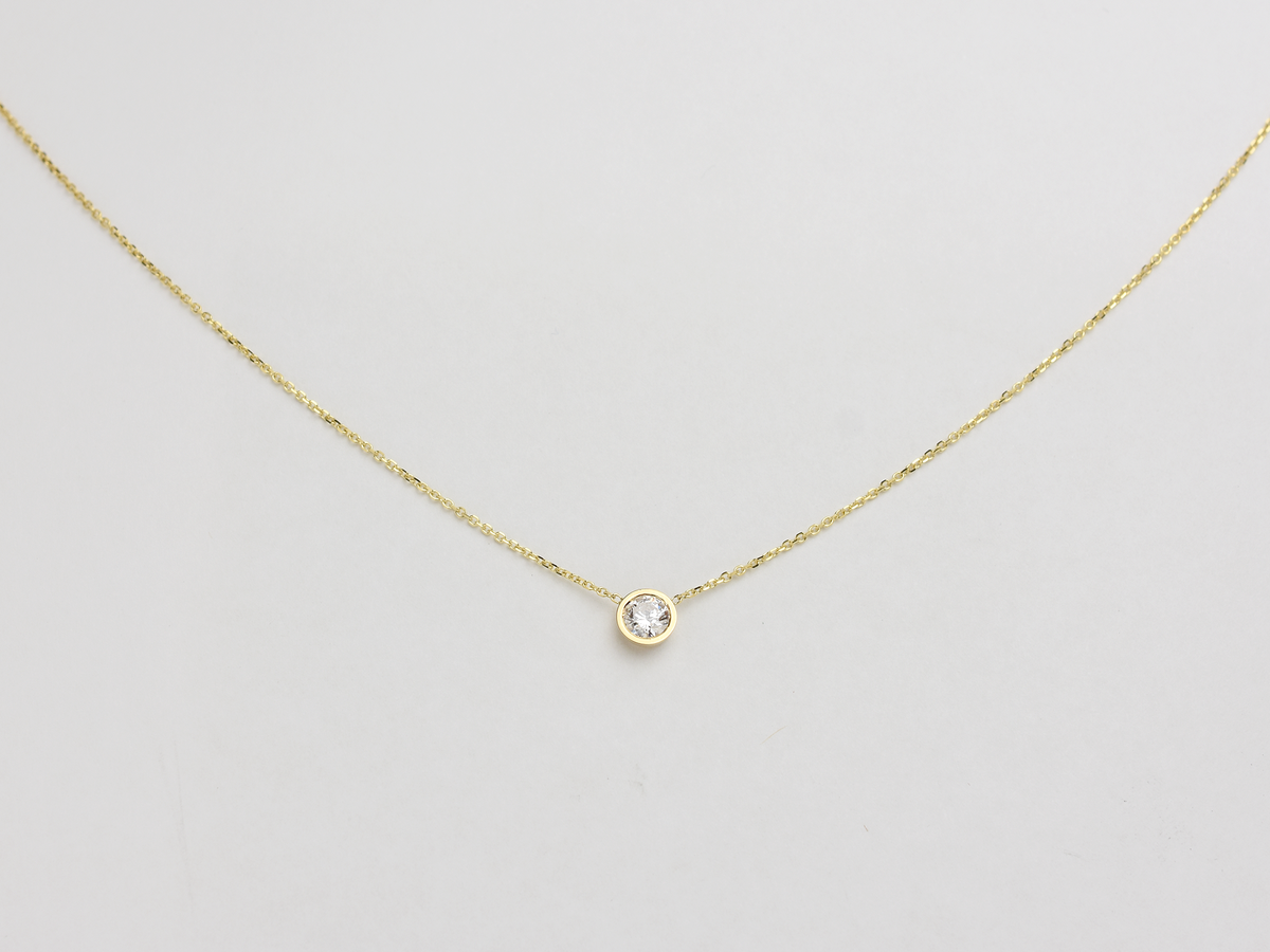 Diamond Bezel solitaire 0.50 carat Necklace