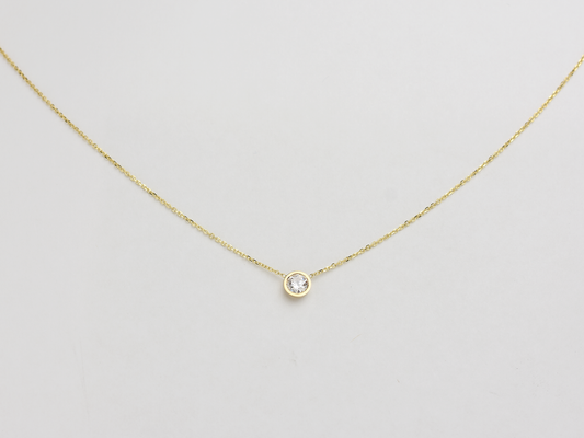 Diamond Bezel solitaire 0.50 carat Necklace