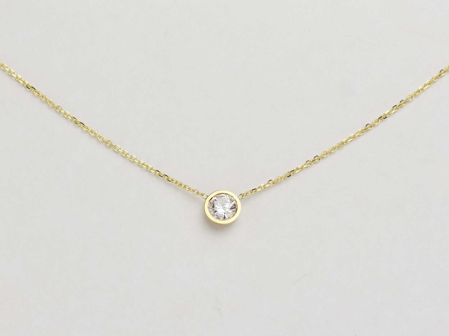 Diamond Bezel solitaire 0.50 carat Necklace