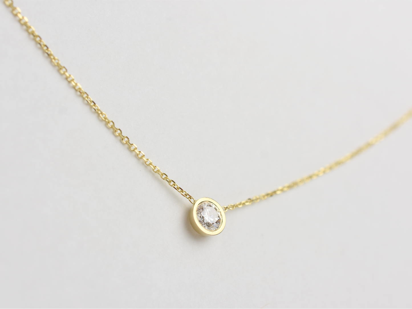 Diamond Bezel solitaire 0.50 carat Necklace