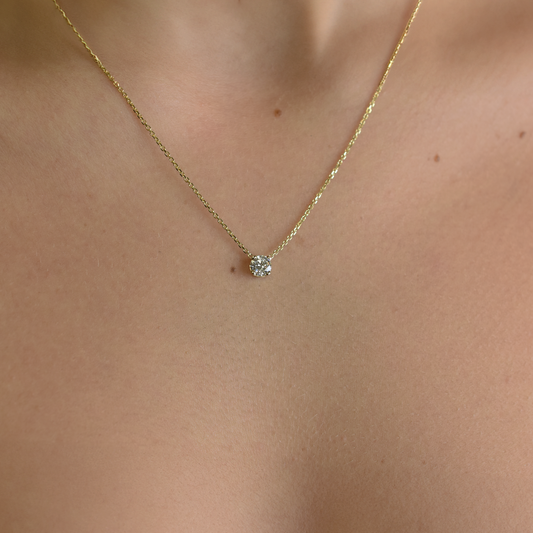 14k Floating Diamond Necklace - 0.50ct