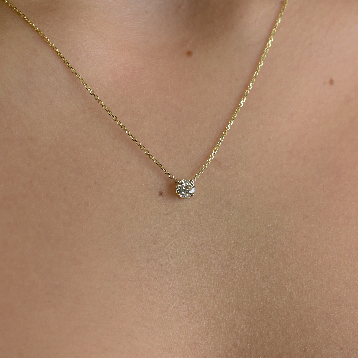 14k Floating Diamond Necklace - 0.50ct