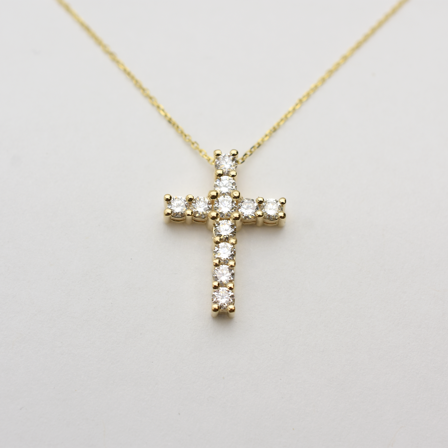14k gold and diamond ladies cross
