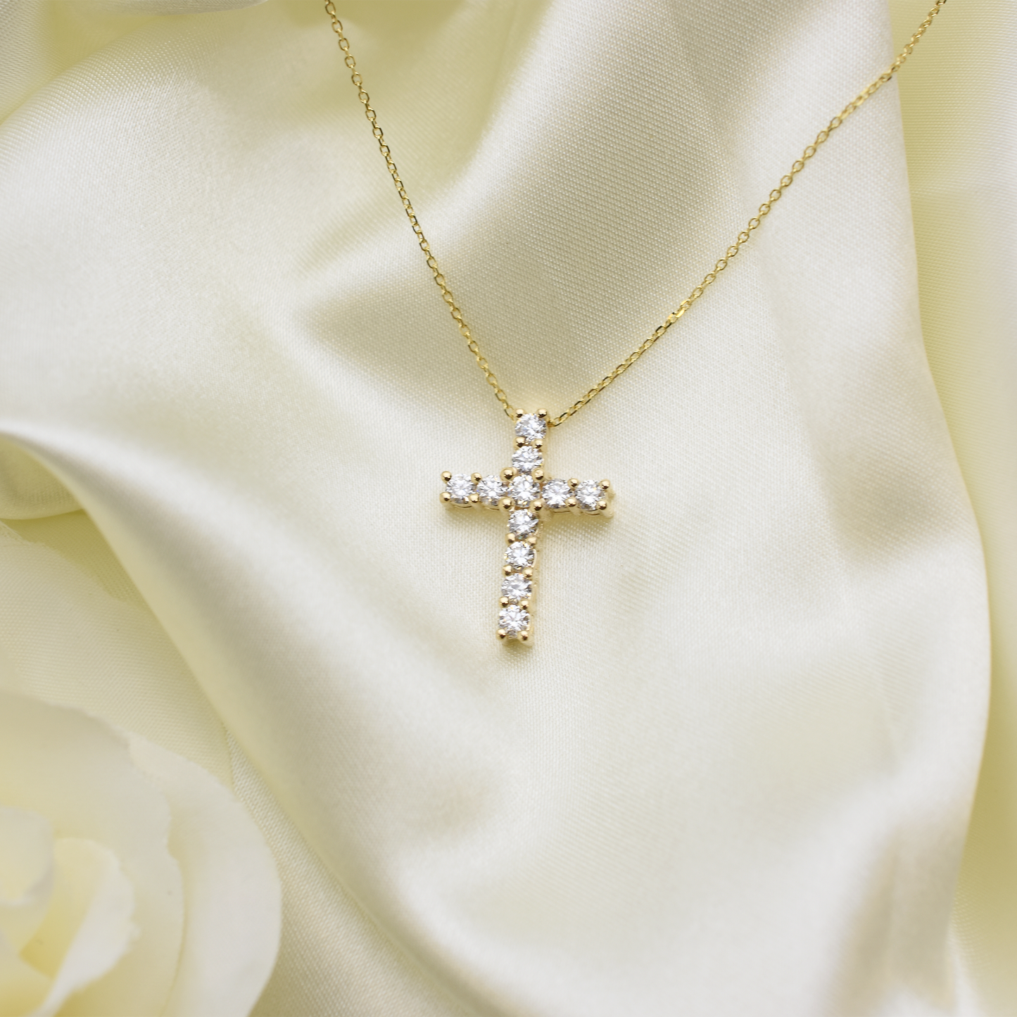 14k Diamond Cross
