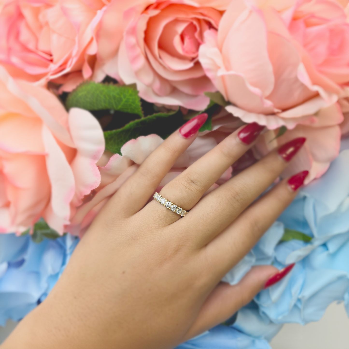 diamond wedding band - 14k solid gold diamond wedding ring - bridal ring - ladies diamond wedding band- 0.90 ct diamond ring