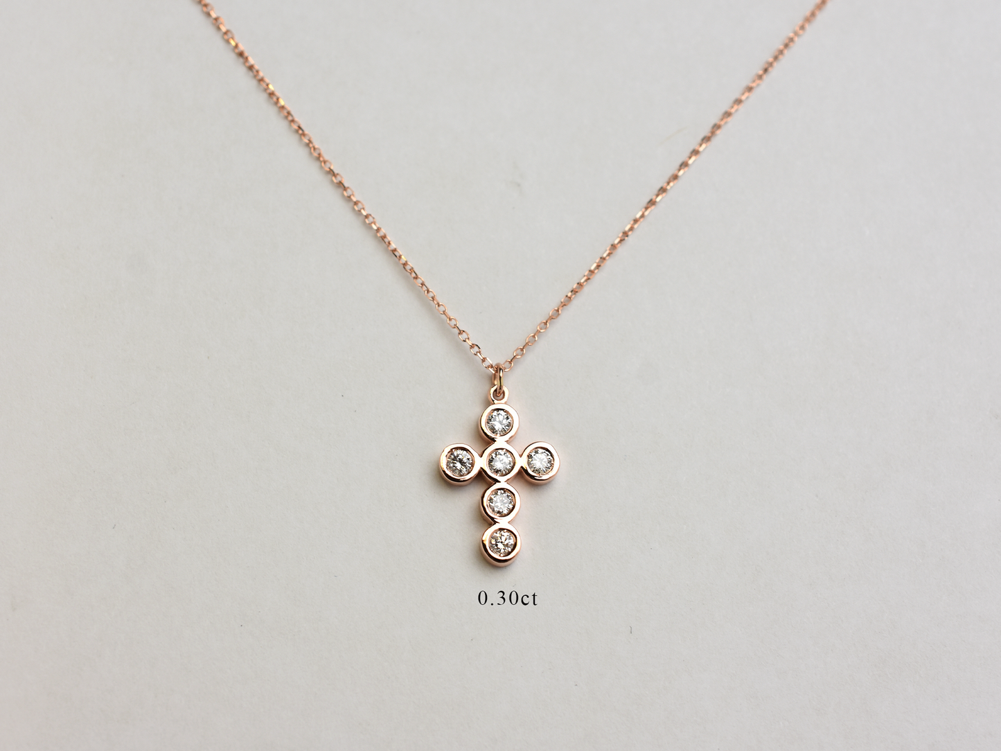 14k bezel set diamond cross for ladies - 14k yellow gold cross - 14 k white gold cross - 14 k rose gold cross - layering cross necklace - statement diamond cross - baptism cross -