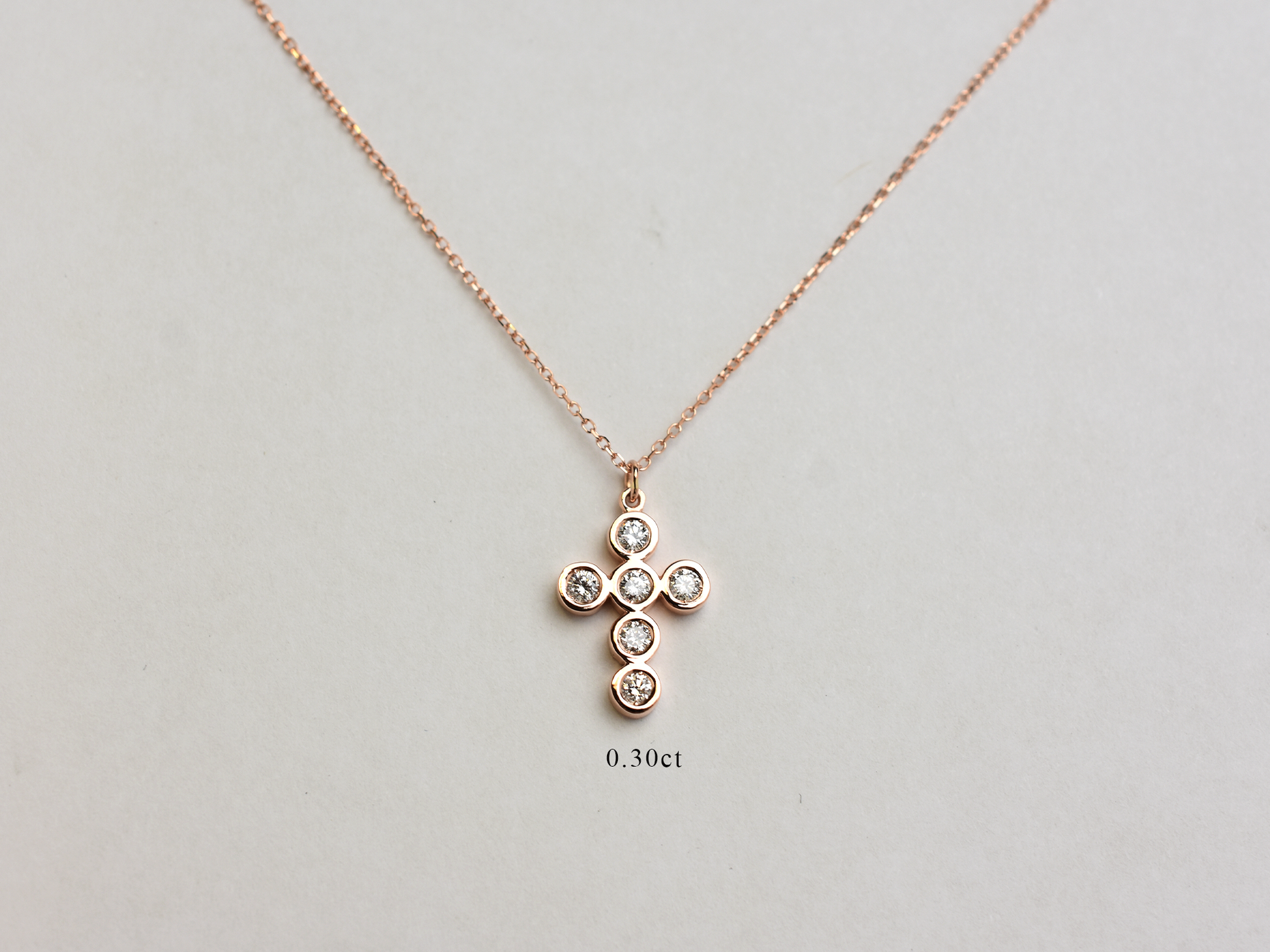 14k bezel set diamond cross for ladies - 14k yellow gold cross - 14 k white gold cross - 14 k rose gold cross - layering cross necklace - statement diamond cross - baptism cross -