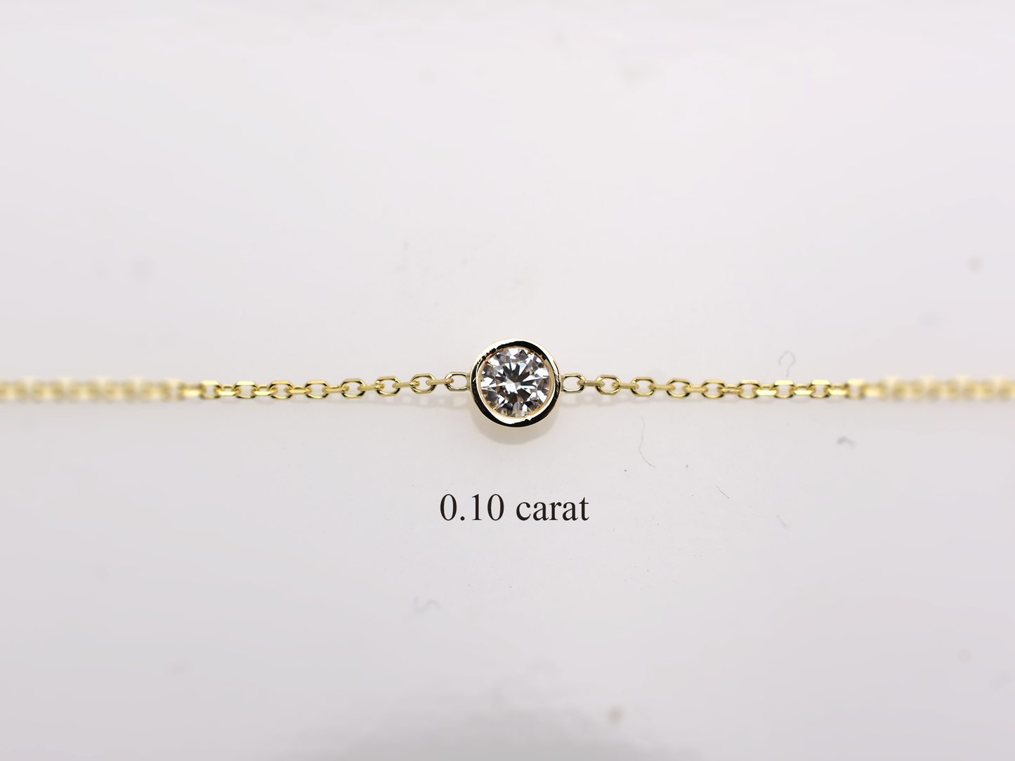 14K Gold 0.10ct Floating Diamond Bezel Bracelet