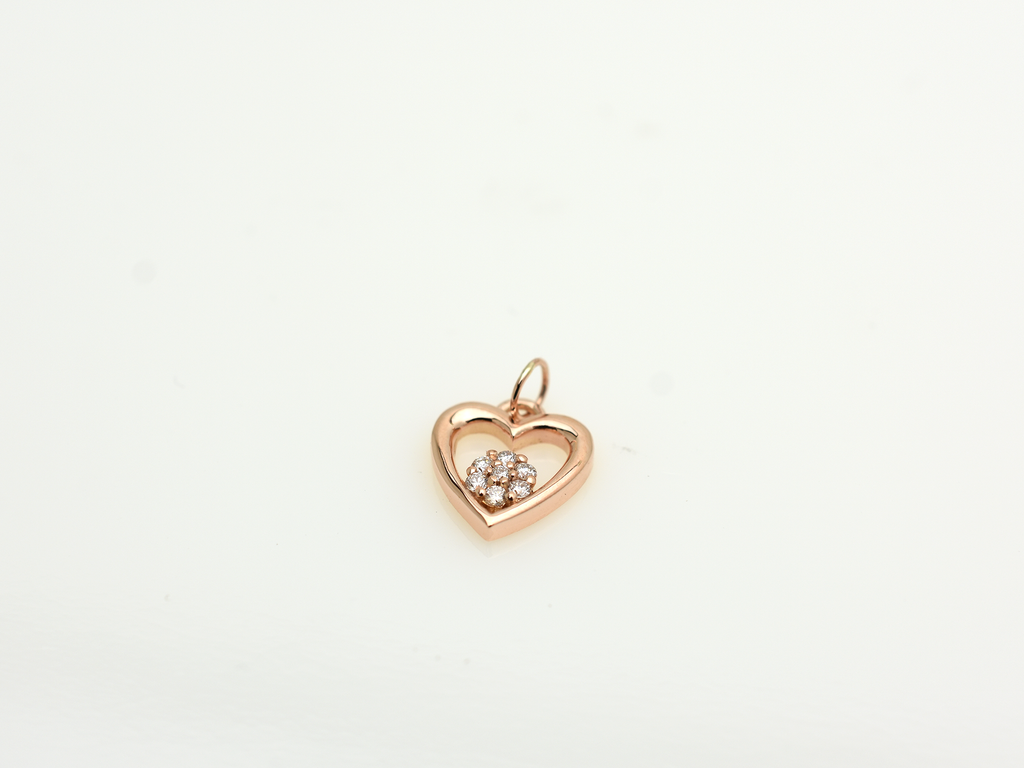 14k Gold Diamond Heart Necklace