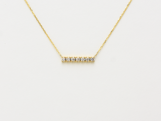 14k gold diamond bar necklace