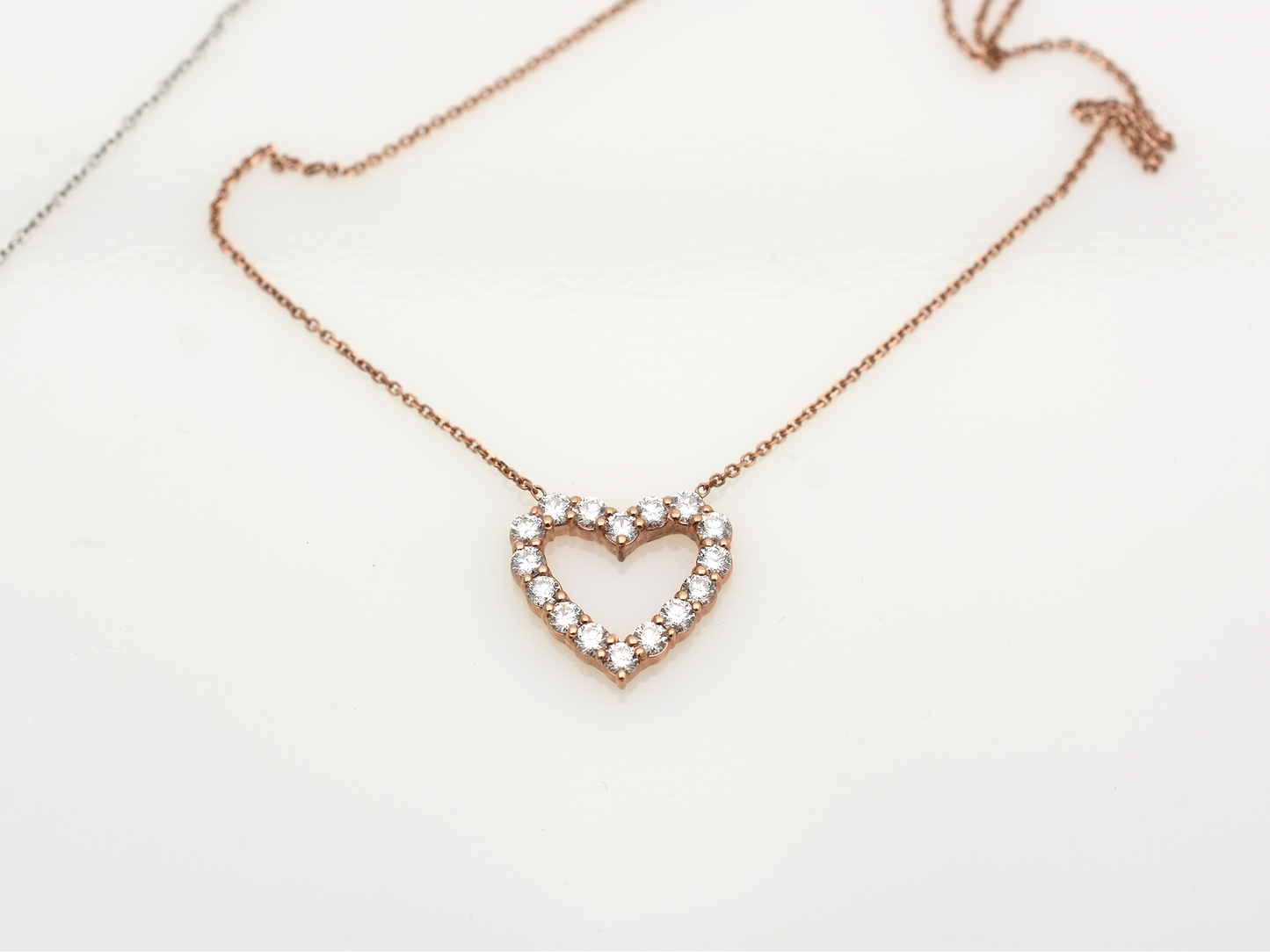 14K Gold Diamond Heart Necklace