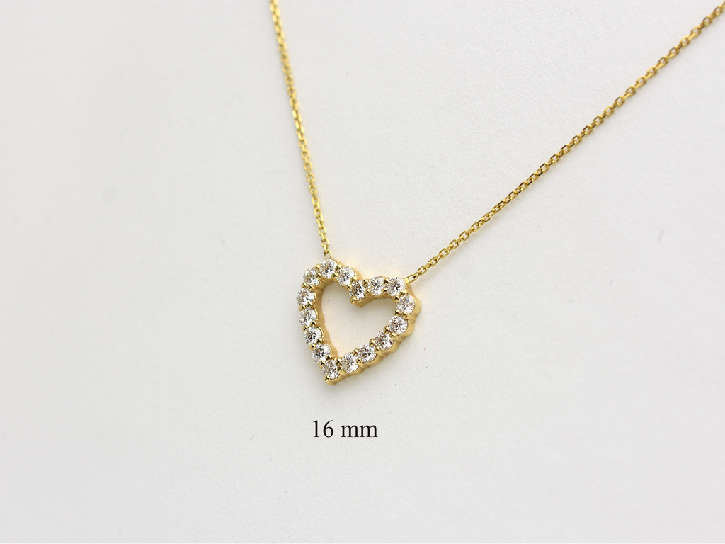 14K Gold Diamond Heart Necklace