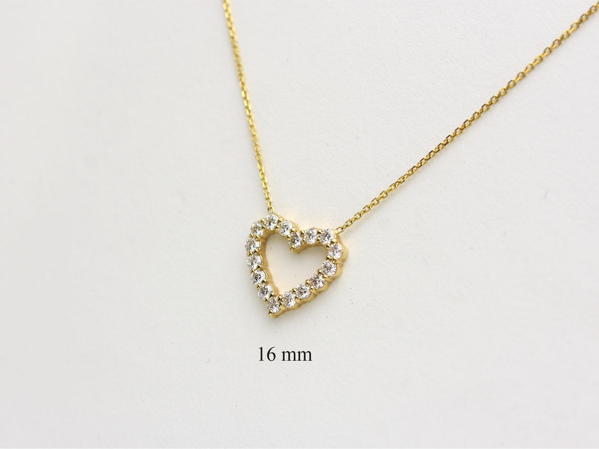 14K Gold Diamond Heart Necklace