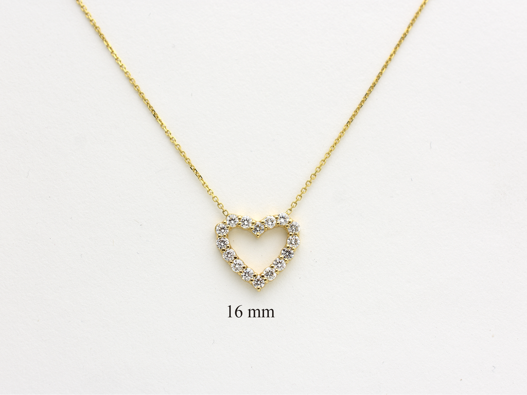 14K Gold Diamond Heart Necklace