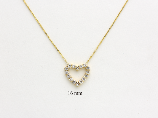 14K Gold Diamond Heart Necklace