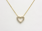 14K Gold Diamond Heart Necklace