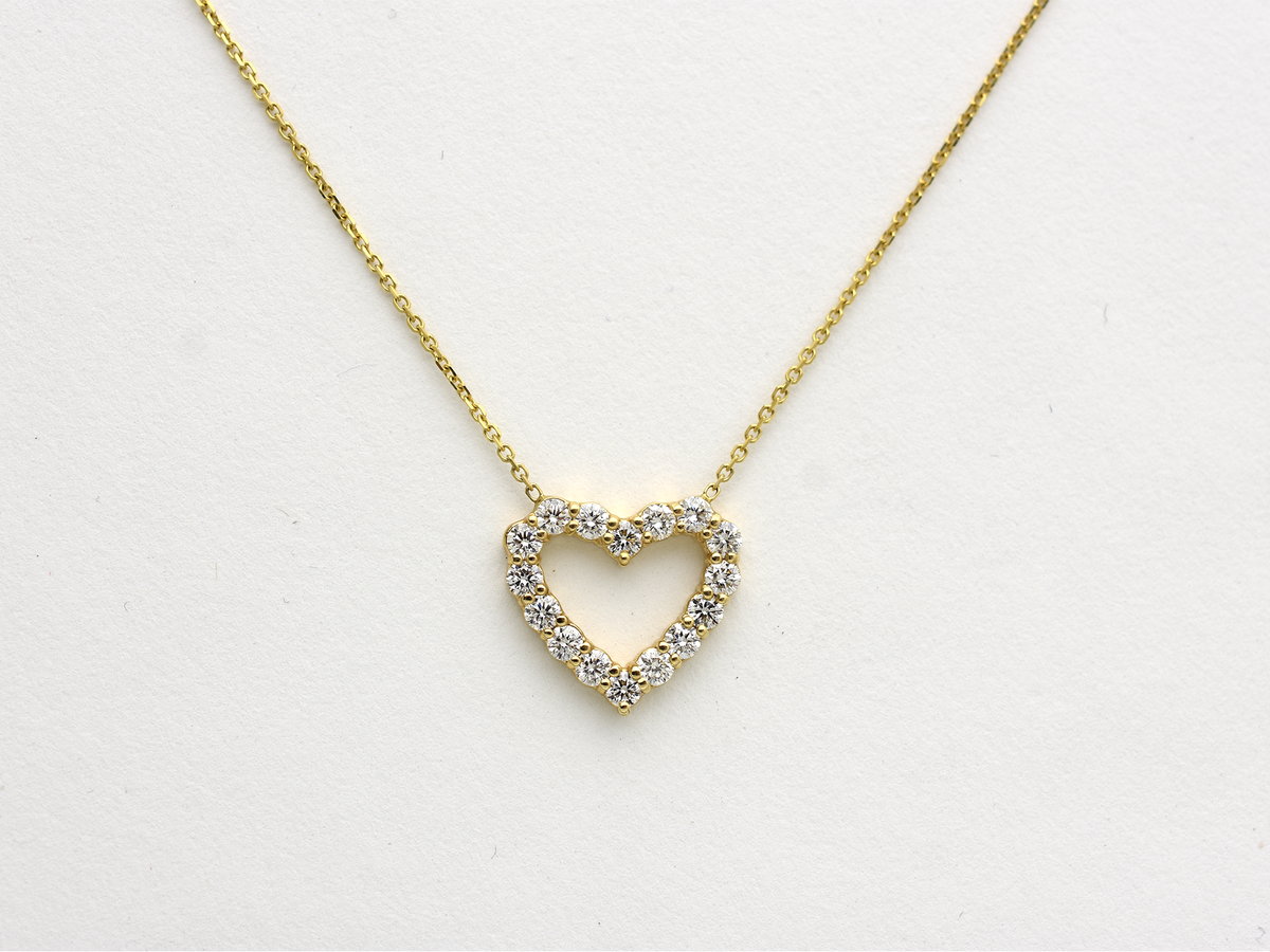 14K Gold Diamond Heart Necklace