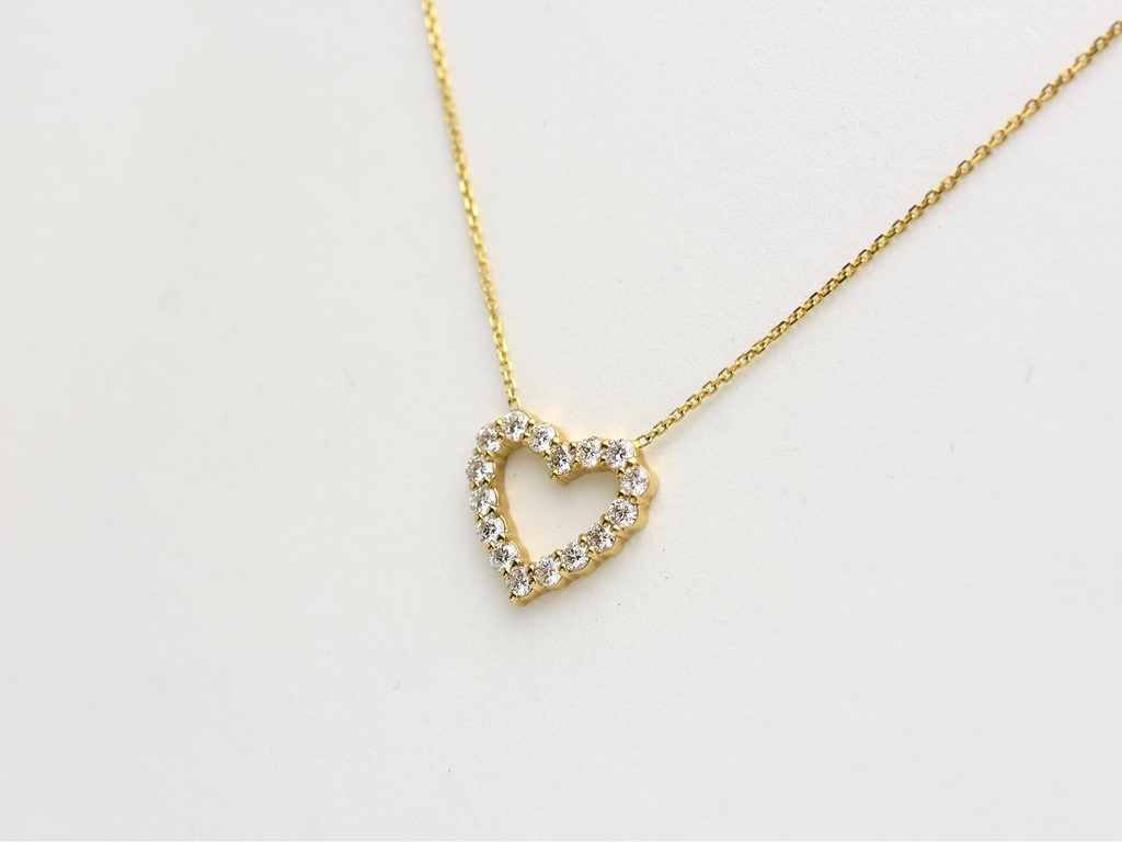 14K Gold Diamond Heart Necklace