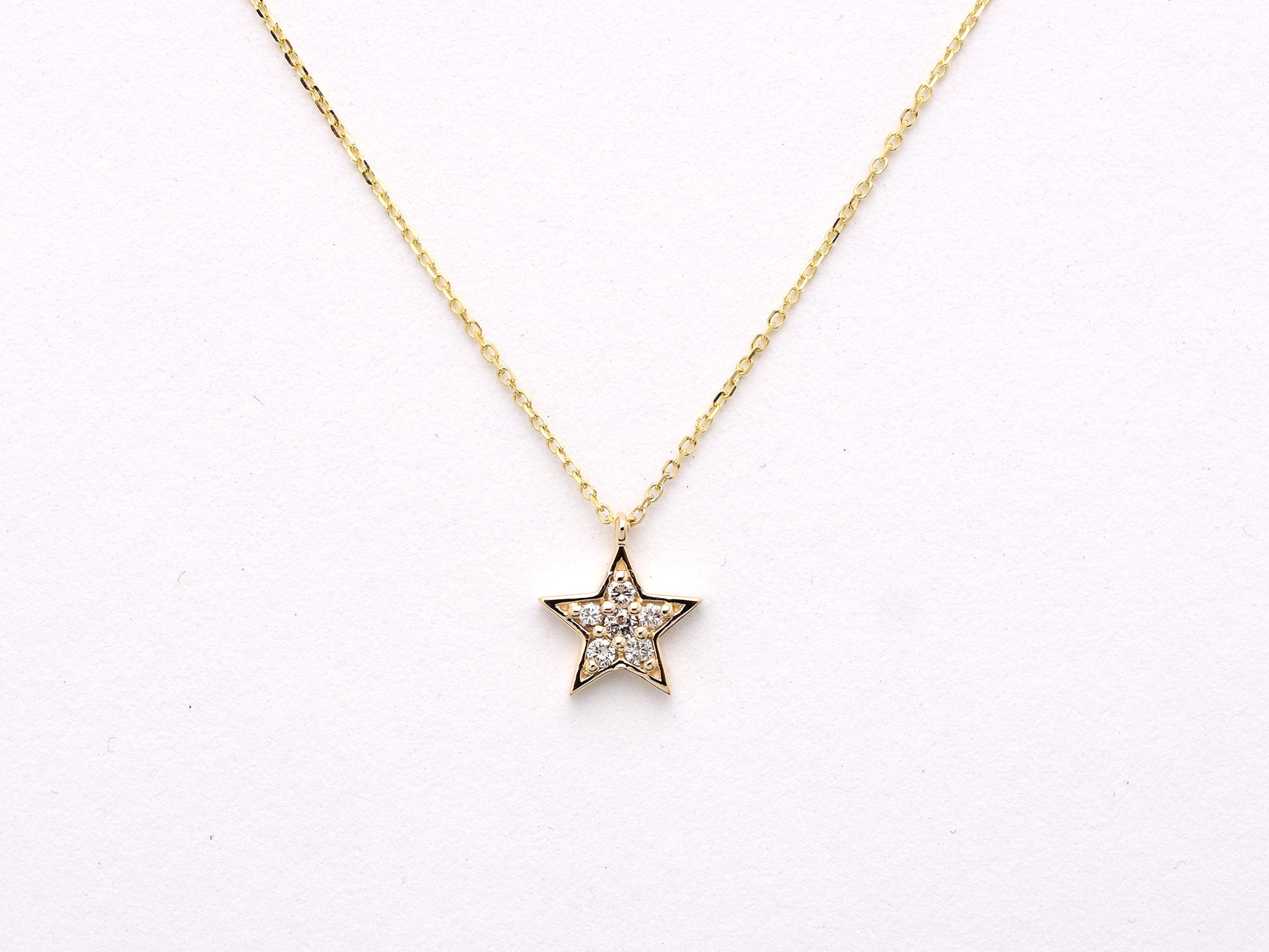 Luxury celestial jewelry packaging for the diamond star necklace.