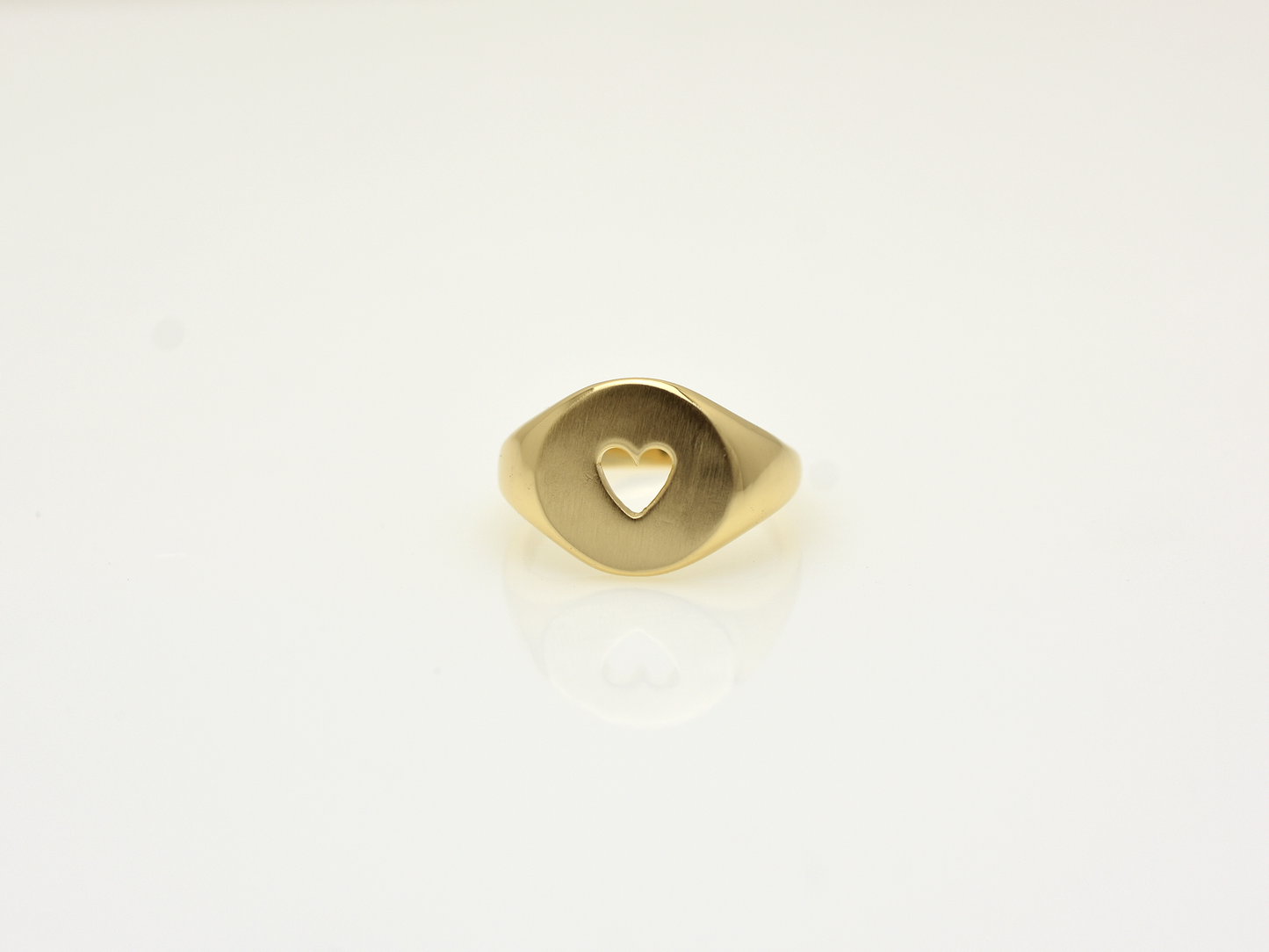 14k Gold Signet ring with a heart design