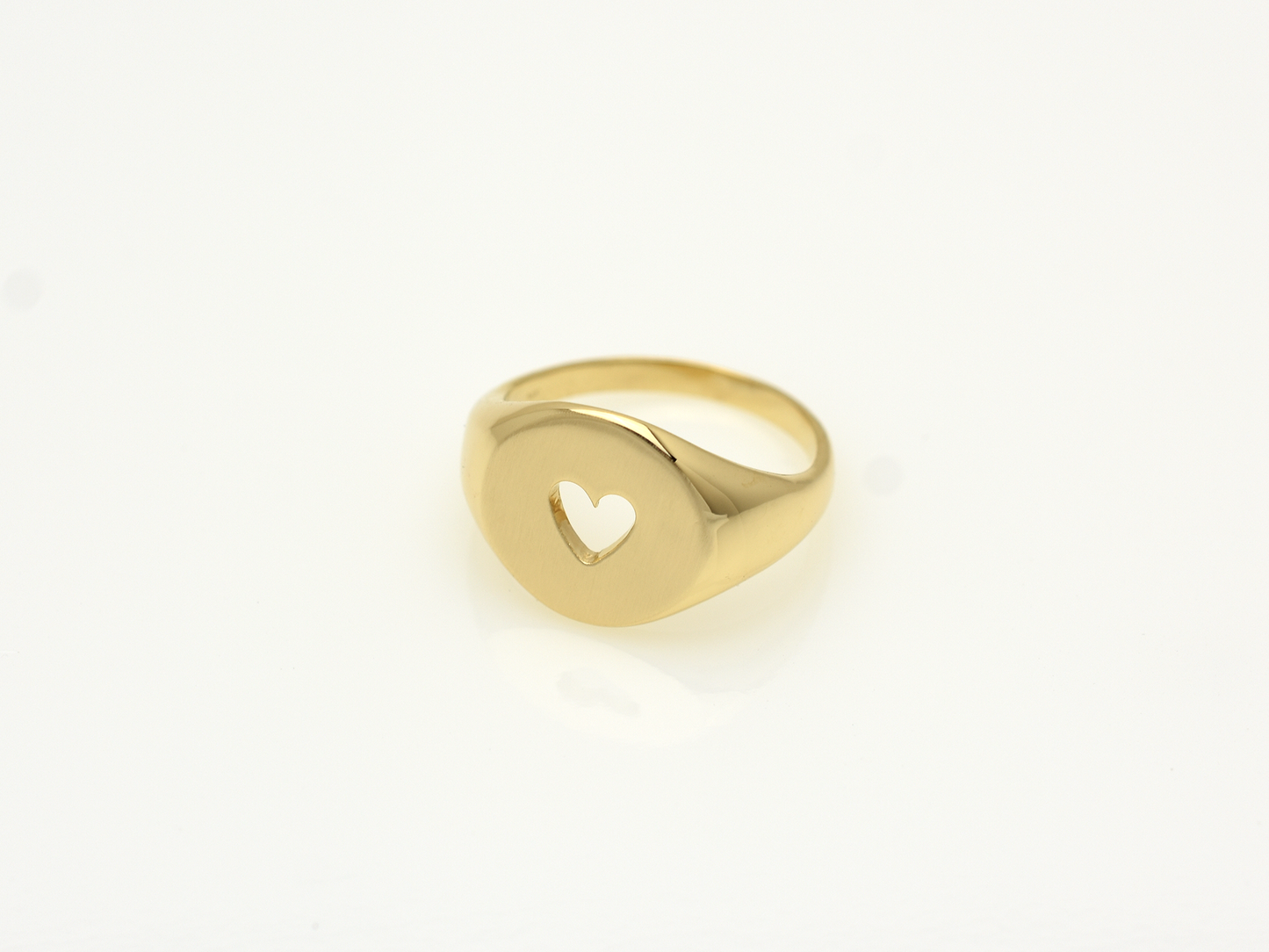 14k solid gold heart ring with a heart design