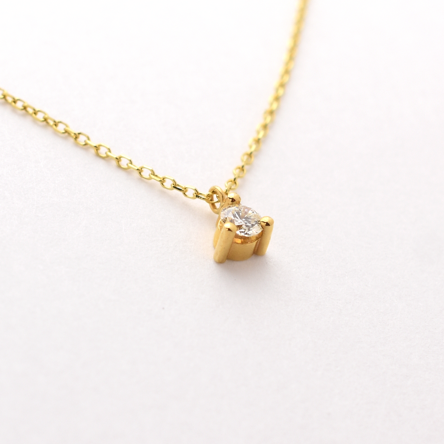 14K Diamond Prong Necklace