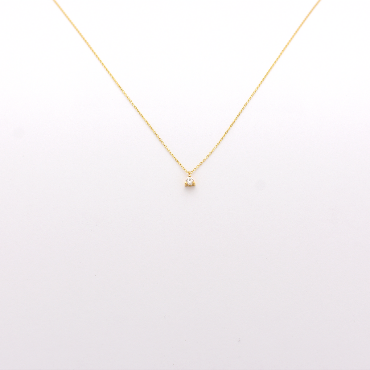 14K Diamond Prong Necklace