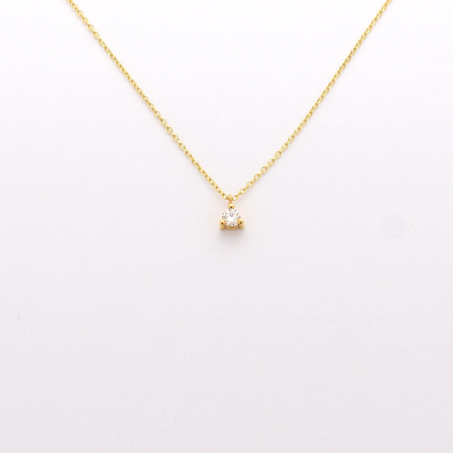 14K Diamond Prong Necklace