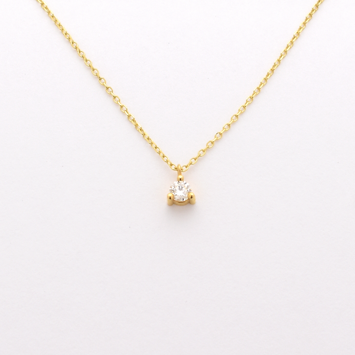 14K Diamond Prong Necklace